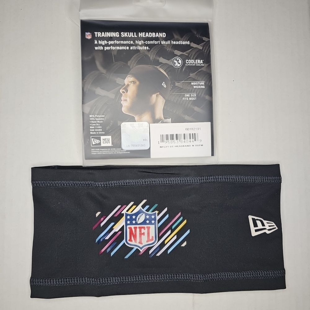 New Era 2021 NFL Crucial Catch Headband - Charcoal Training Camp Black NEW